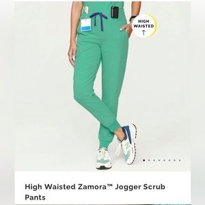 Figs Zamora High Waisted Joggers Surgical Green Small Petite